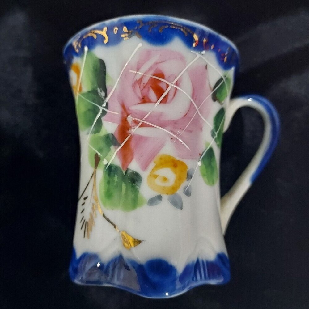 Nippon Hand Painted CHOCOLATE POT Cobalt Blue Gold Florial 12pc Set Antique - Picture 8 of 16